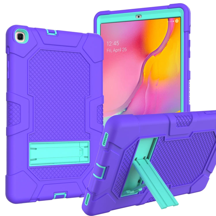 For Samsung Galaxy Tab A 10.1 (2019) / T510 Contrast Color Robot Shockproof Silicone + PC Protective Case with Holder