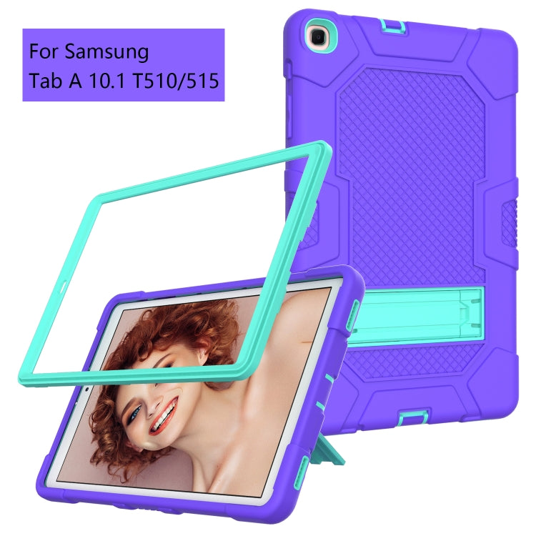 For Samsung Galaxy Tab A 10.1 (2019) / T510 Contrast Color Robot Shockproof Silicone + PC Protective Case with Holder
