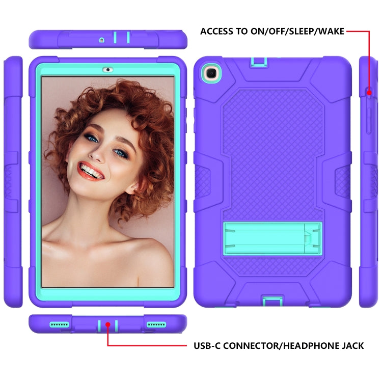 For Samsung Galaxy Tab A 10.1 (2019) / T510 Contrast Color Robot Shockproof Silicone + PC Protective Case with Holder