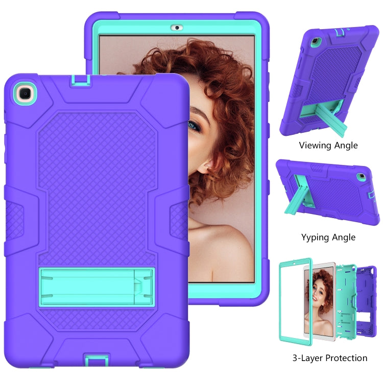 For Samsung Galaxy Tab A 10.1 (2019) / T510 Contrast Color Robot Shockproof Silicone + PC Protective Case with Holder