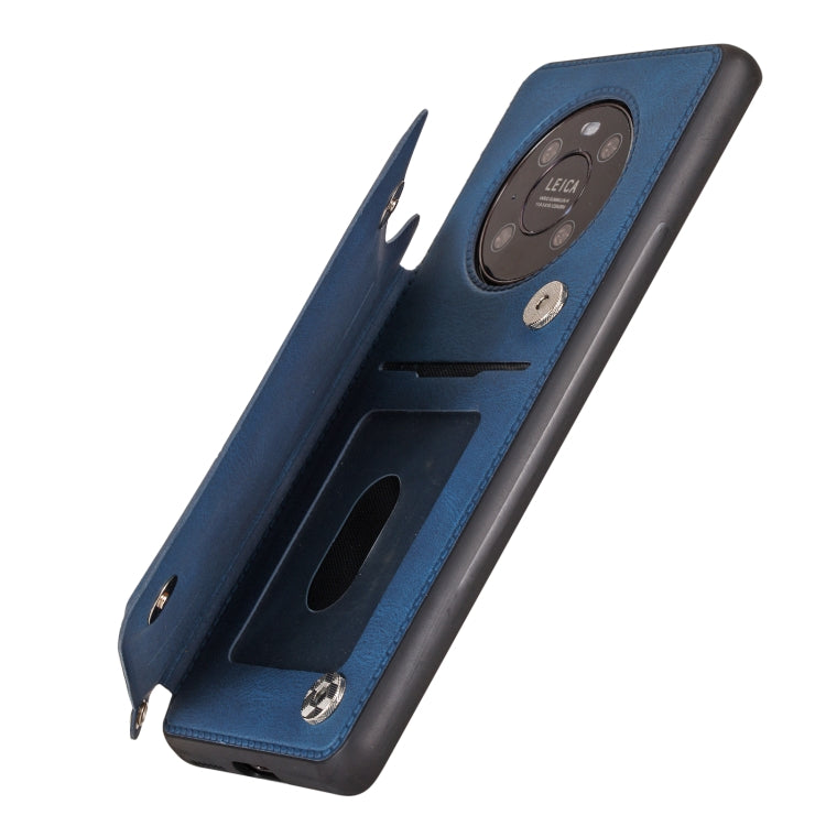 For Huawei Mate 40 Pro Mandala Embossed PU + TPU Case with Holder & Card Slots & Photo Frame & Strap