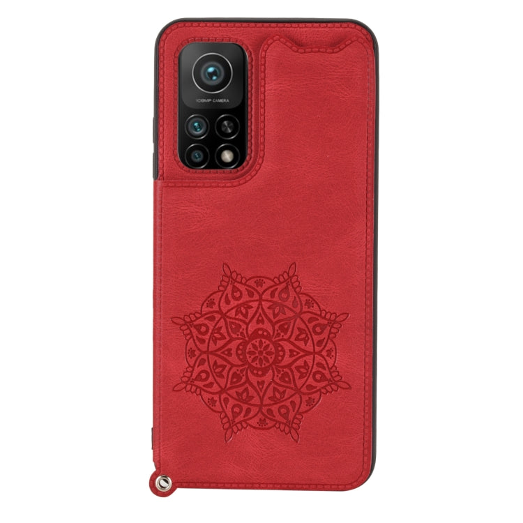 For Xiaomi Mi 10T Pro 5G Mandala Embossed PU + TPU Case with Holder & Card Slots & Photo Frame & Strap