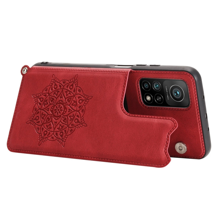 For Xiaomi Mi 10T Pro 5G Mandala Embossed PU + TPU Case with Holder & Card Slots & Photo Frame & Strap