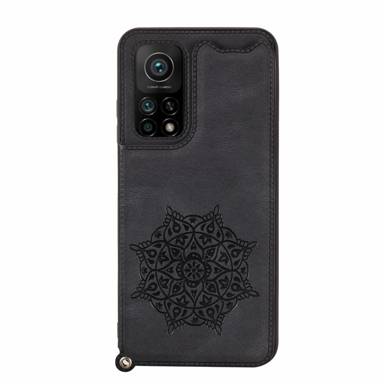 For Xiaomi Mi 10T Pro 5G Mandala Embossed PU + TPU Case with Holder & Card Slots & Photo Frame & Strap