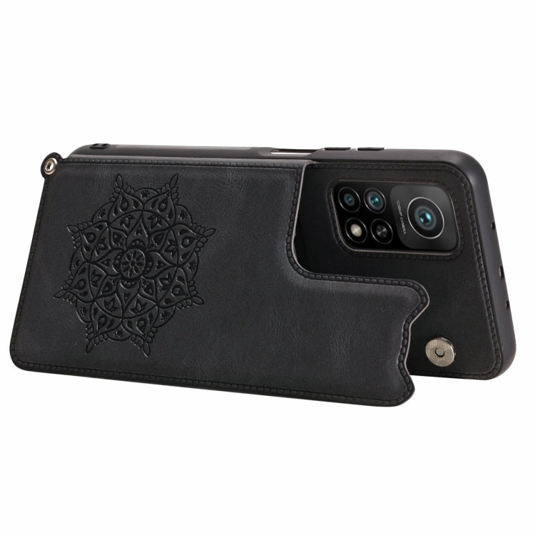 For Xiaomi Mi 10T Pro 5G Mandala Embossed PU + TPU Case with Holder & Card Slots & Photo Frame & Strap