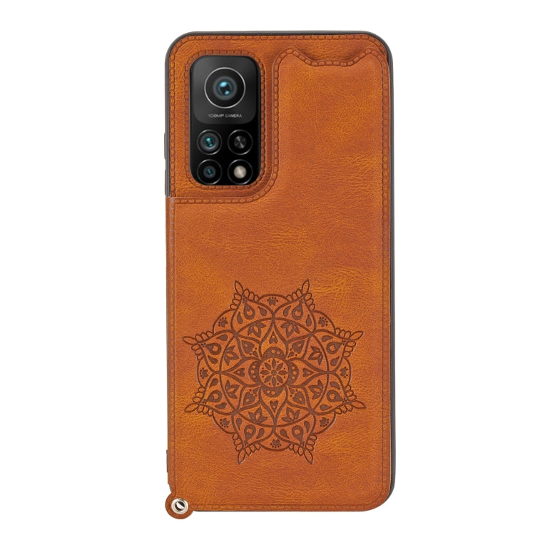 For Xiaomi Mi 10T Pro 5G Mandala Embossed PU + TPU Case with Holder & Card Slots & Photo Frame & Strap