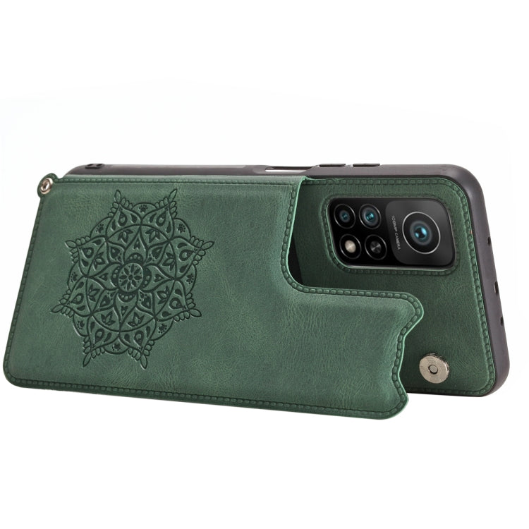 For Xiaomi Mi 10T Pro 5G Mandala Embossed PU + TPU Case with Holder & Card Slots & Photo Frame & Strap