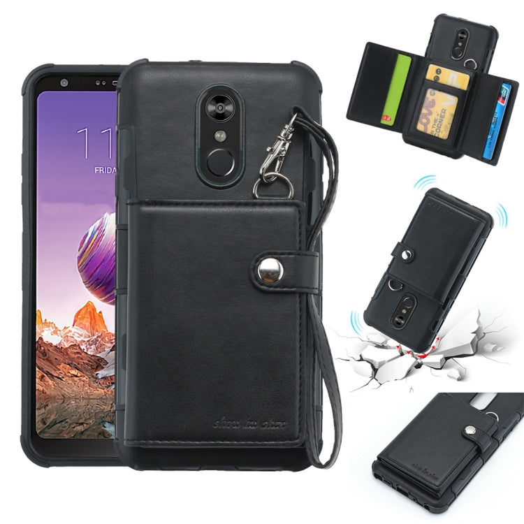 For LG Stylo 4 Shockproof PC + TPU Protective Case, with Card Slots & Wallet & Photo Frame & Lanyard