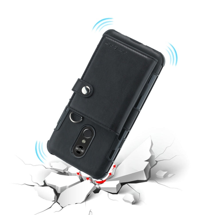 For LG Stylo 4 Shockproof PC + TPU Protective Case, with Card Slots & Wallet & Photo Frame & Lanyard