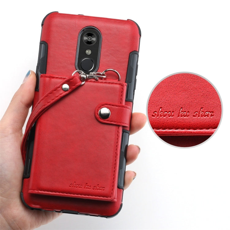 For LG Stylo 4 Shockproof PC + TPU Protective Case, with Card Slots & Wallet & Photo Frame & Lanyard