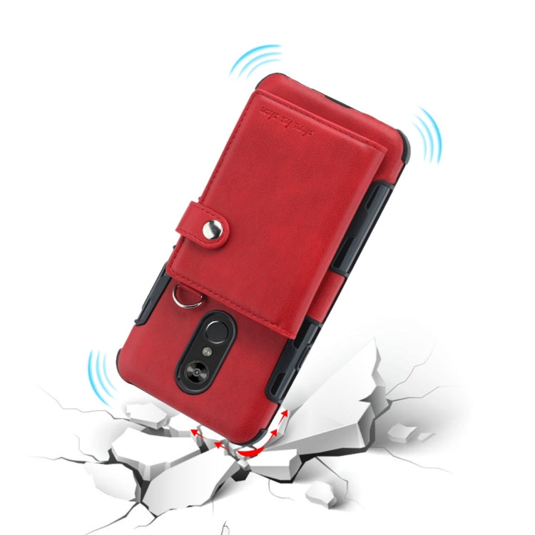 For LG Stylo 4 Shockproof PC + TPU Protective Case, with Card Slots & Wallet & Photo Frame & Lanyard