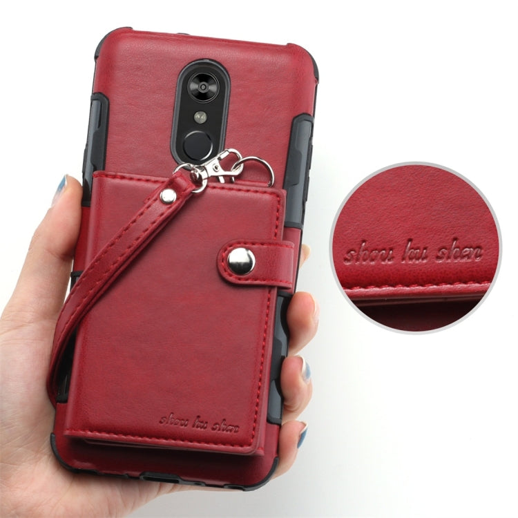 For LG Stylo 4 Shockproof PC + TPU Protective Case, with Card Slots & Wallet & Photo Frame & Lanyard