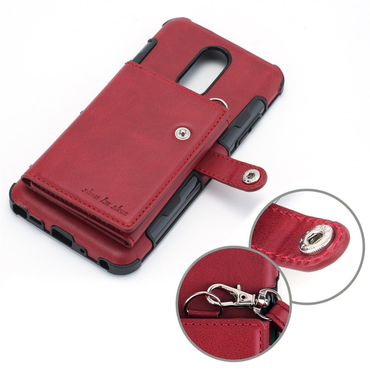 For LG Stylo 4 Shockproof PC + TPU Protective Case, with Card Slots & Wallet & Photo Frame & Lanyard