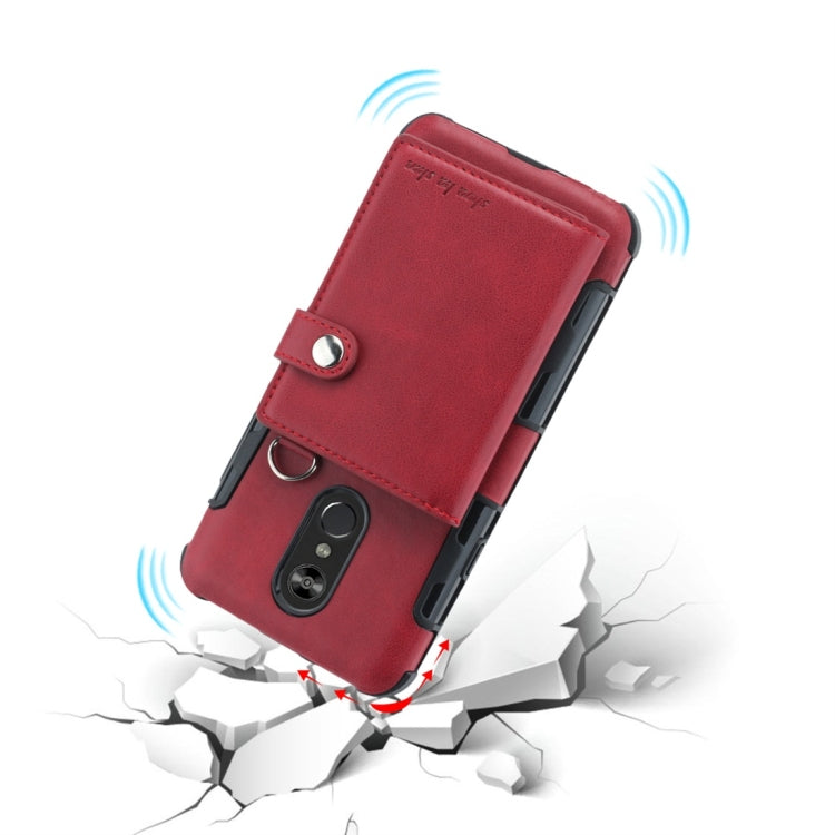For LG Stylo 4 Shockproof PC + TPU Protective Case, with Card Slots & Wallet & Photo Frame & Lanyard