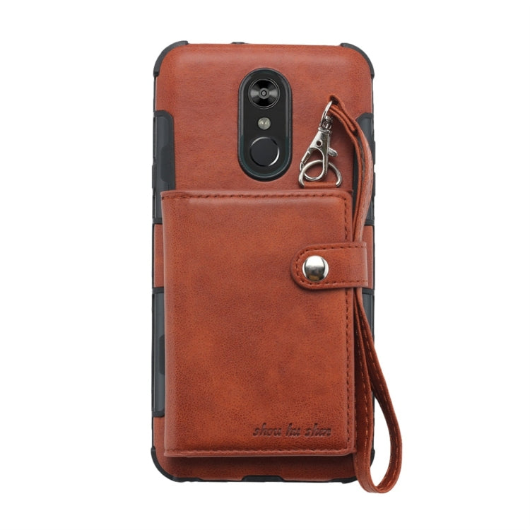 For LG Stylo 4 Shockproof PC + TPU Protective Case, with Card Slots & Wallet & Photo Frame & Lanyard