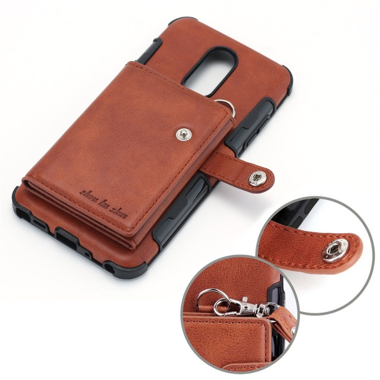 For LG Stylo 4 Shockproof PC + TPU Protective Case, with Card Slots & Wallet & Photo Frame & Lanyard