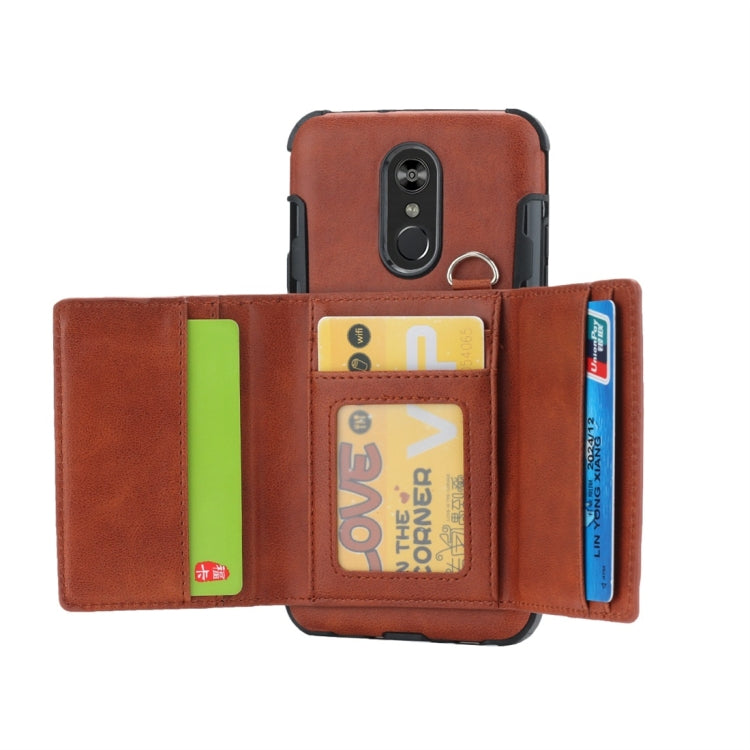 For LG Stylo 4 Shockproof PC + TPU Protective Case, with Card Slots & Wallet & Photo Frame & Lanyard