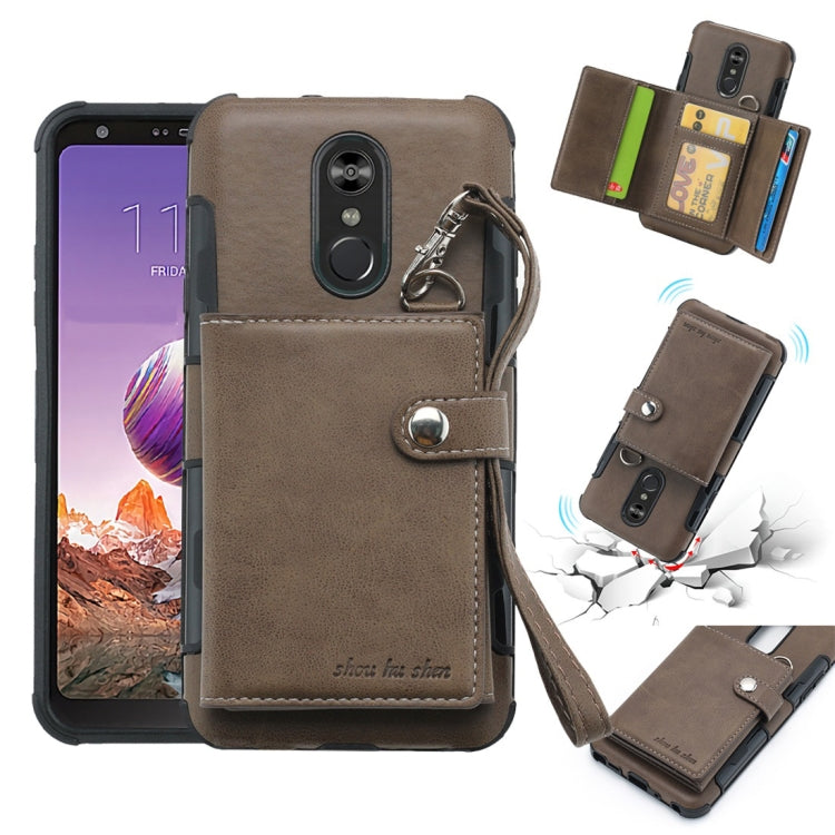 For LG Stylo 4 Shockproof PC + TPU Protective Case, with Card Slots & Wallet & Photo Frame & Lanyard