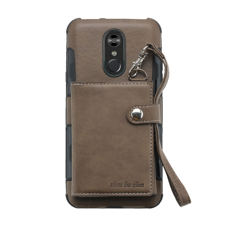 For LG Stylo 4 Shockproof PC + TPU Protective Case, with Card Slots & Wallet & Photo Frame & Lanyard