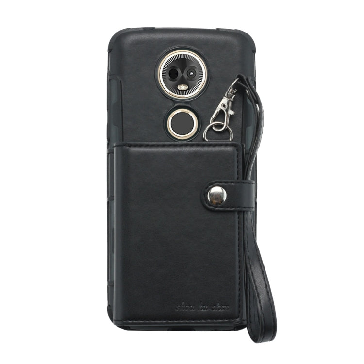 For Motorola Moto E5 Plus / E Plus Shockproof PC + TPU Protective Case, with Card Slots & Wallet & Photo Frame & Lanyard
