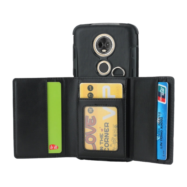 For Motorola Moto E5 Plus / E Plus Shockproof PC + TPU Protective Case, with Card Slots & Wallet & Photo Frame & Lanyard