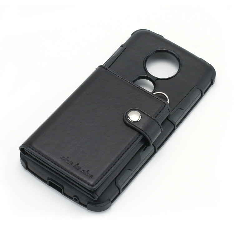 For Motorola Moto E5 Plus / E Plus Shockproof PC + TPU Protective Case, with Card Slots & Wallet & Photo Frame & Lanyard