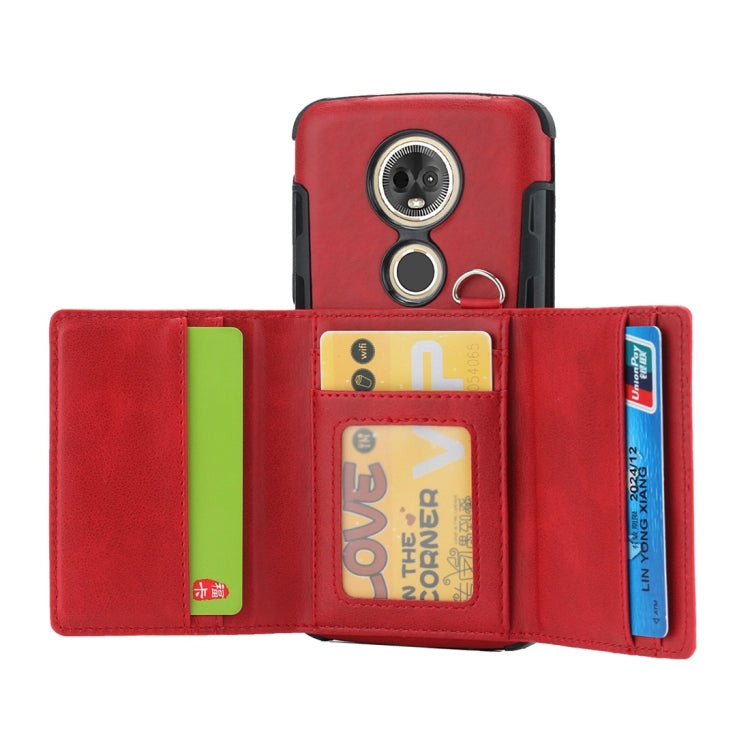 For Motorola Moto E5 Plus / E Plus Shockproof PC + TPU Protective Case, with Card Slots & Wallet & Photo Frame & Lanyard