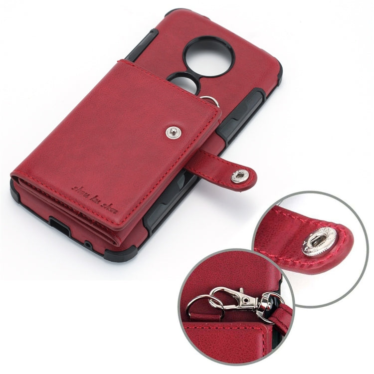For Motorola Moto E5 Plus / E Plus Shockproof PC + TPU Protective Case, with Card Slots & Wallet & Photo Frame & Lanyard