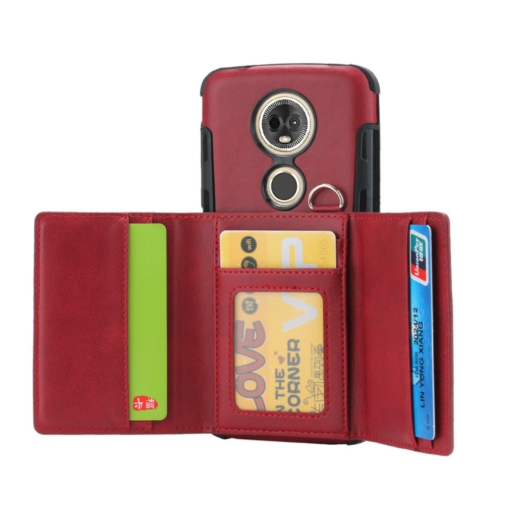 For Motorola Moto E5 Plus / E Plus Shockproof PC + TPU Protective Case, with Card Slots & Wallet & Photo Frame & Lanyard