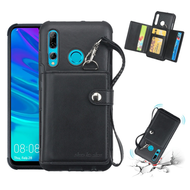 For Huawei P Smart Plus (2019) Shockproof PC + TPU Protective Case, with Card Slots & Wallet & Photo Frame & Lanyard