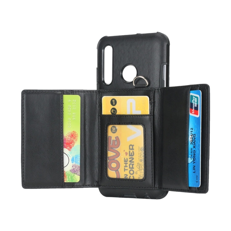 For Huawei P Smart Plus (2019) Shockproof PC + TPU Protective Case, with Card Slots & Wallet & Photo Frame & Lanyard