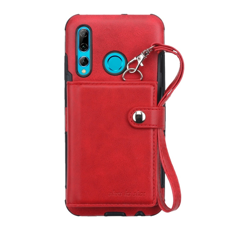For Huawei P Smart Plus (2019) Shockproof PC + TPU Protective Case, with Card Slots & Wallet & Photo Frame & Lanyard