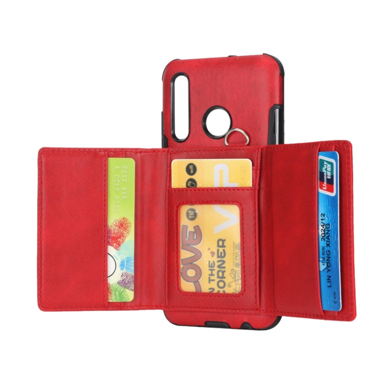 For Huawei P Smart Plus (2019) Shockproof PC + TPU Protective Case, with Card Slots & Wallet & Photo Frame & Lanyard