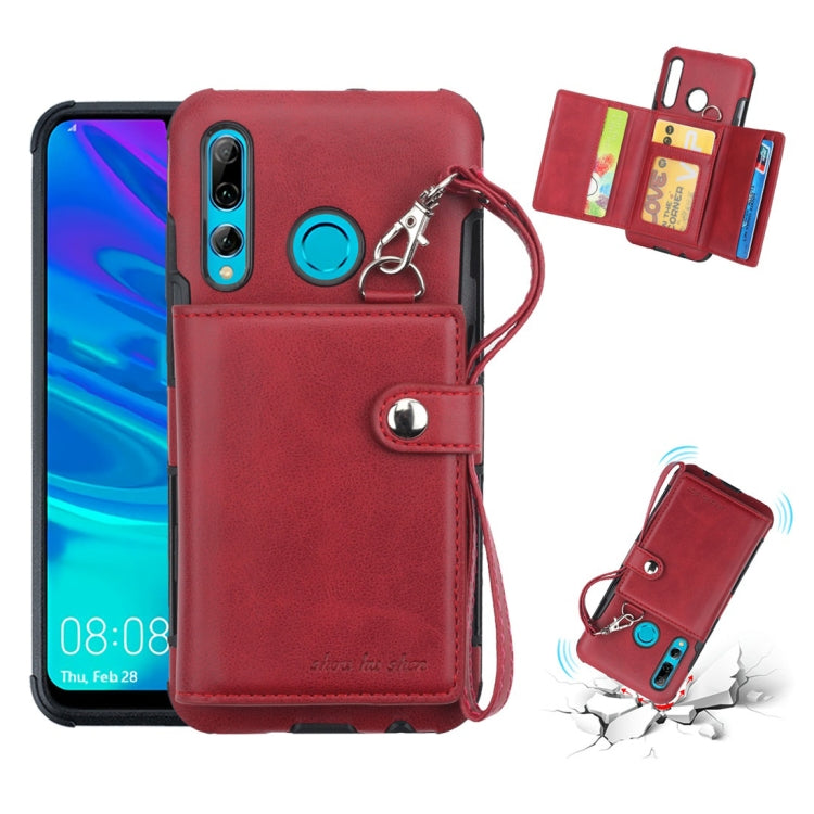 For Huawei P Smart Plus (2019) Shockproof PC + TPU Protective Case, with Card Slots & Wallet & Photo Frame & Lanyard