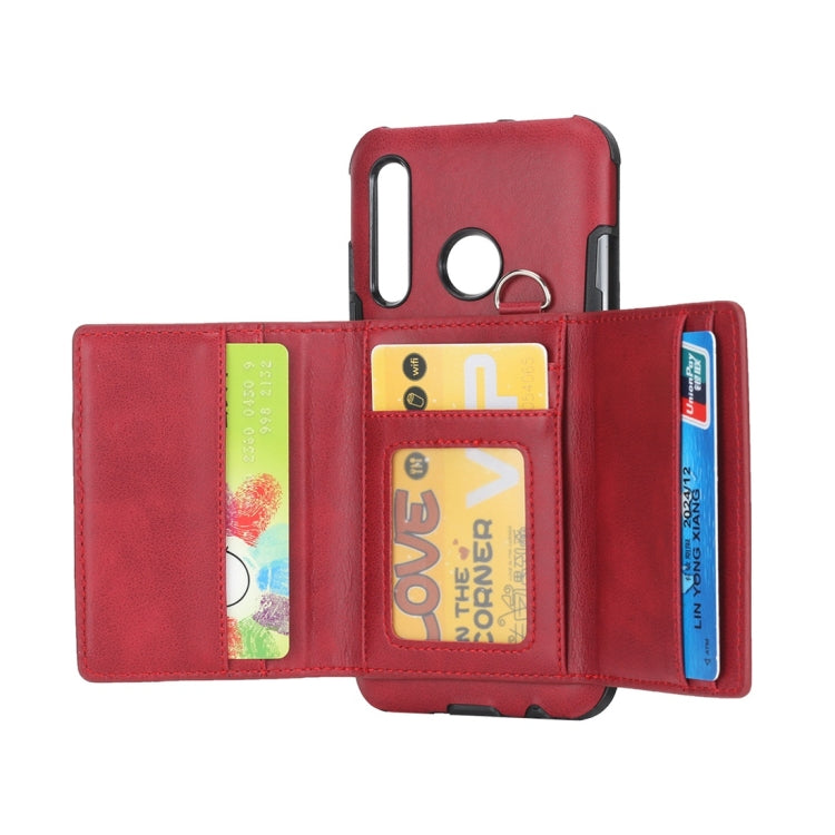 For Huawei P Smart Plus (2019) Shockproof PC + TPU Protective Case, with Card Slots & Wallet & Photo Frame & Lanyard