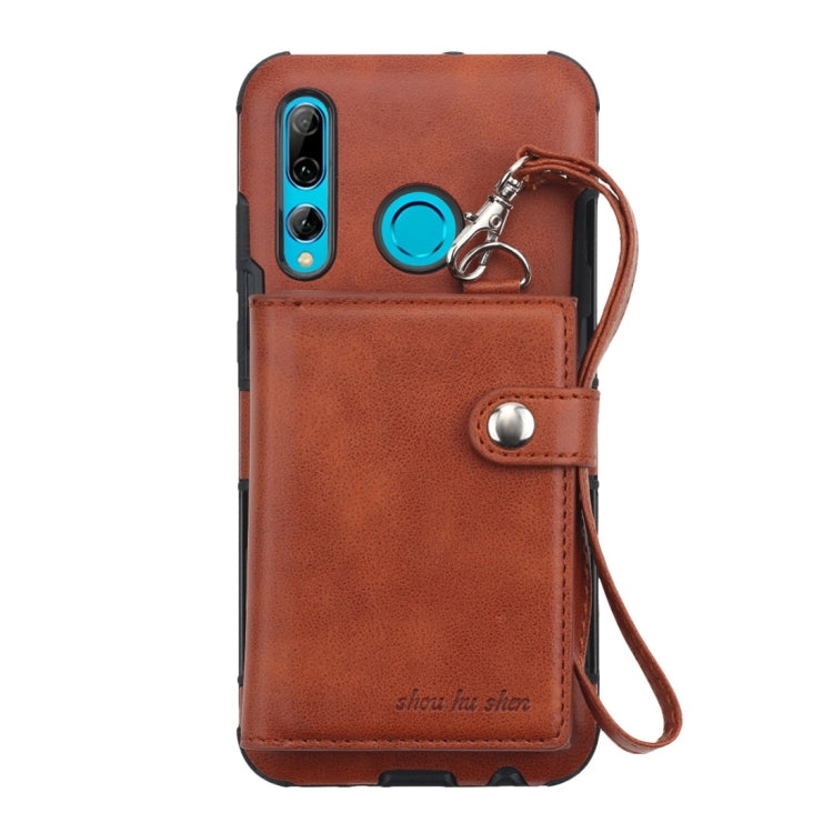 For Huawei P Smart Plus (2019) Shockproof PC + TPU Protective Case, with Card Slots & Wallet & Photo Frame & Lanyard