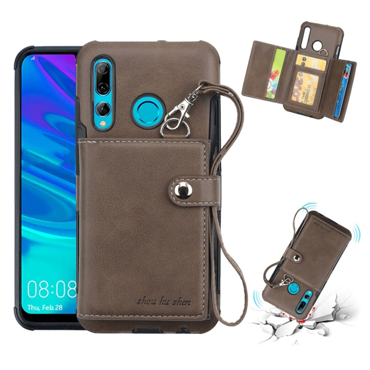 For Huawei P Smart Plus (2019) Shockproof PC + TPU Protective Case, with Card Slots & Wallet & Photo Frame & Lanyard