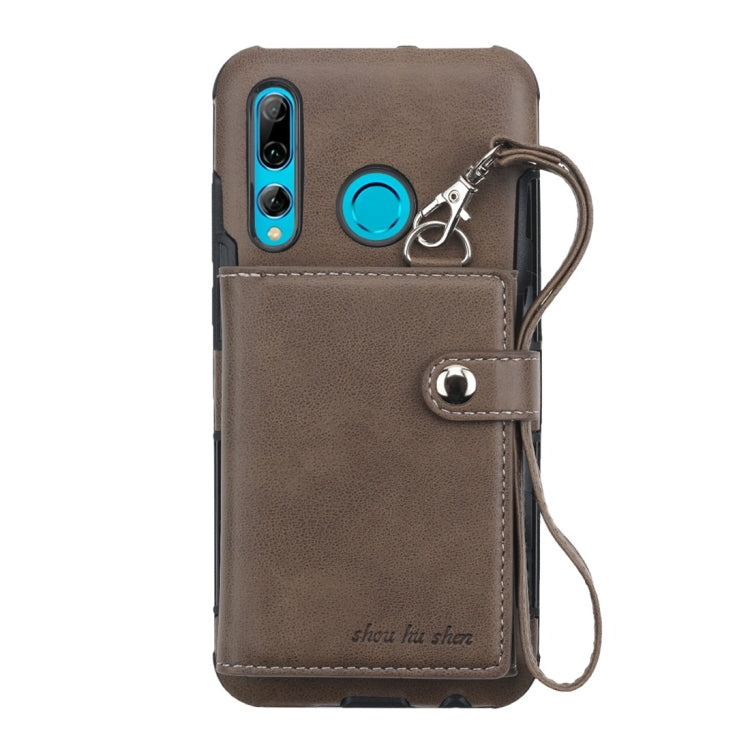 For Huawei P Smart Plus (2019) Shockproof PC + TPU Protective Case, with Card Slots & Wallet & Photo Frame & Lanyard