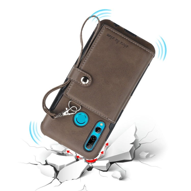 For Huawei P Smart Plus (2019) Shockproof PC + TPU Protective Case, with Card Slots & Wallet & Photo Frame & Lanyard
