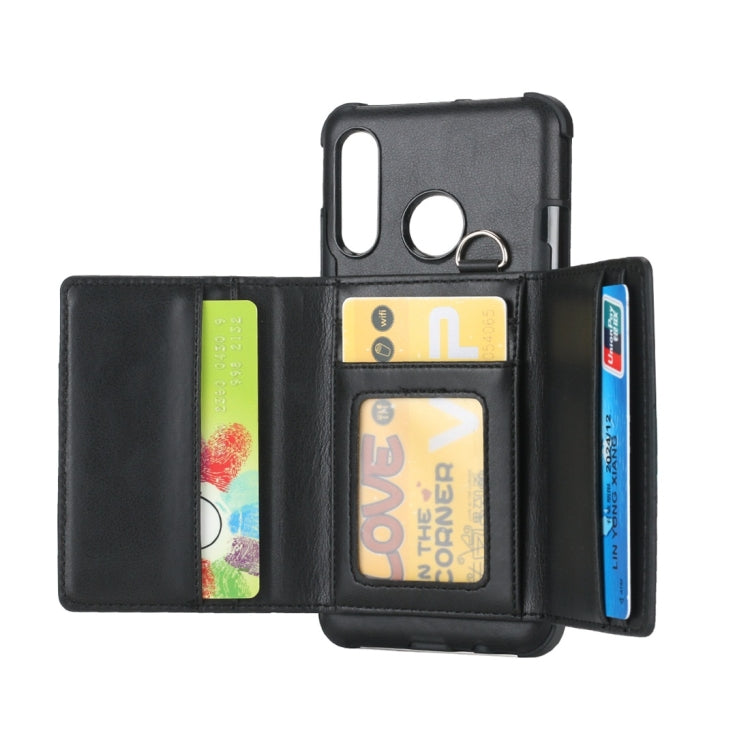 For Huawei P30 Lite Shockproof PC + TPU Protective Case, with Card Slots & Wallet & Photo Frame & Lanyard