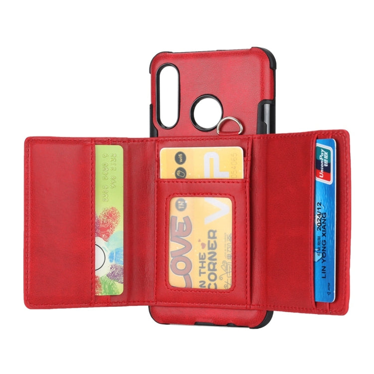For Huawei P30 Lite Shockproof PC + TPU Protective Case, with Card Slots & Wallet & Photo Frame & Lanyard