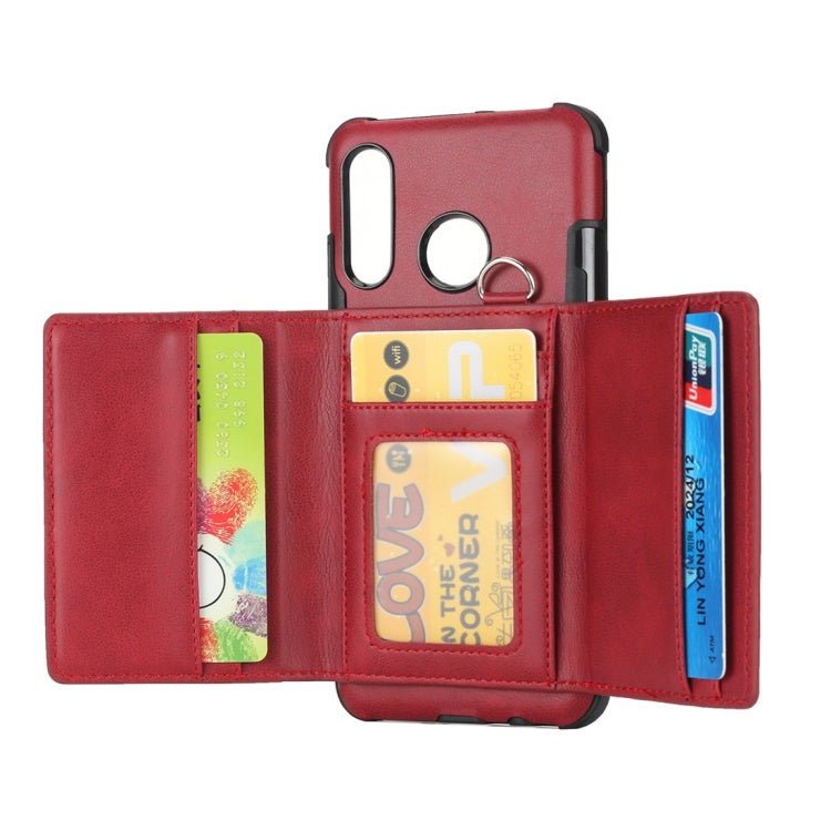 For Huawei P30 Lite Shockproof PC + TPU Protective Case, with Card Slots & Wallet & Photo Frame & Lanyard