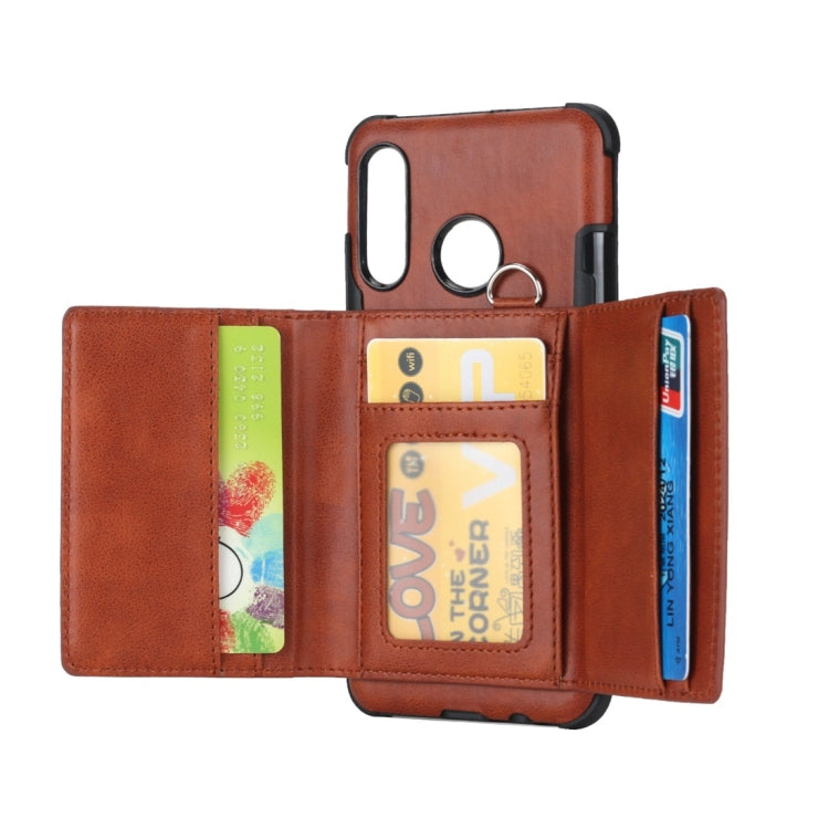 For Huawei P30 Lite Shockproof PC + TPU Protective Case, with Card Slots & Wallet & Photo Frame & Lanyard