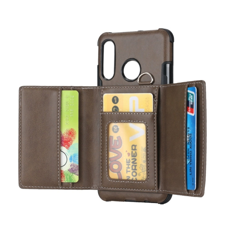 For Huawei P30 Lite Shockproof PC + TPU Protective Case, with Card Slots & Wallet & Photo Frame & Lanyard