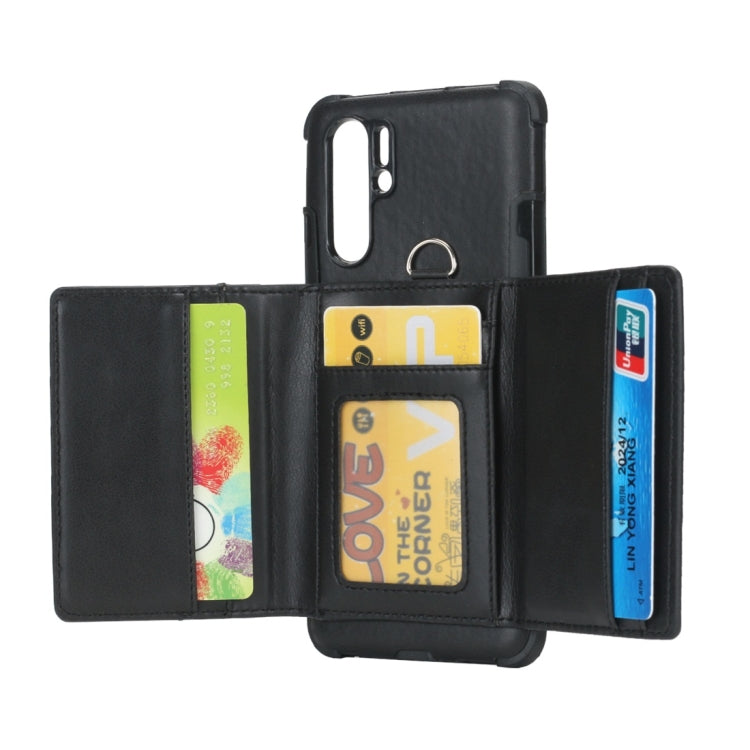 For Huawei P30 Pro Shockproof PC + TPU Protective Case, with Card Slots & Wallet & Photo Frame & Lanyard