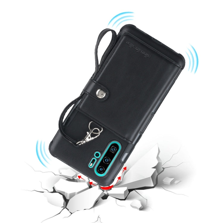 For Huawei P30 Pro Shockproof PC + TPU Protective Case, with Card Slots & Wallet & Photo Frame & Lanyard