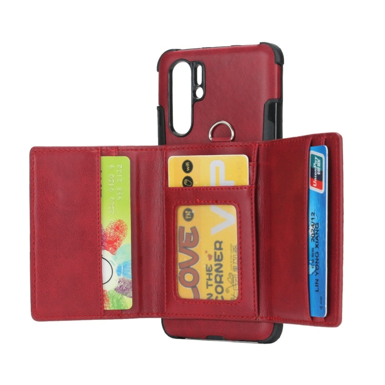 For Huawei P30 Pro Shockproof PC + TPU Protective Case, with Card Slots & Wallet & Photo Frame & Lanyard