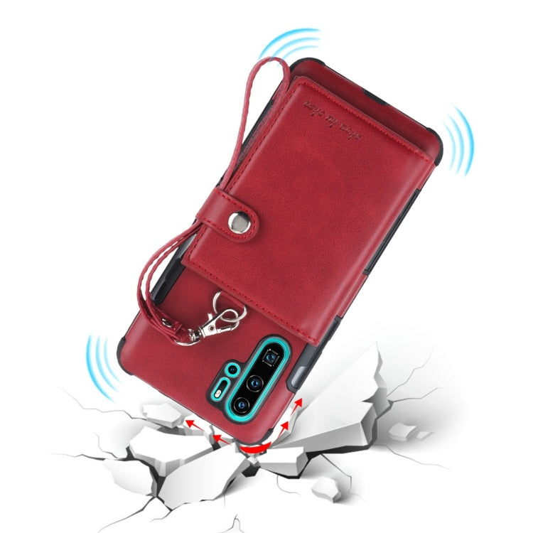 For Huawei P30 Pro Shockproof PC + TPU Protective Case, with Card Slots & Wallet & Photo Frame & Lanyard