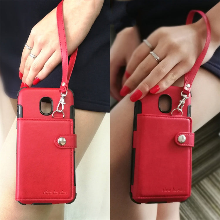 For Huawei P30 Pro Shockproof PC + TPU Protective Case, with Card Slots & Wallet & Photo Frame & Lanyard