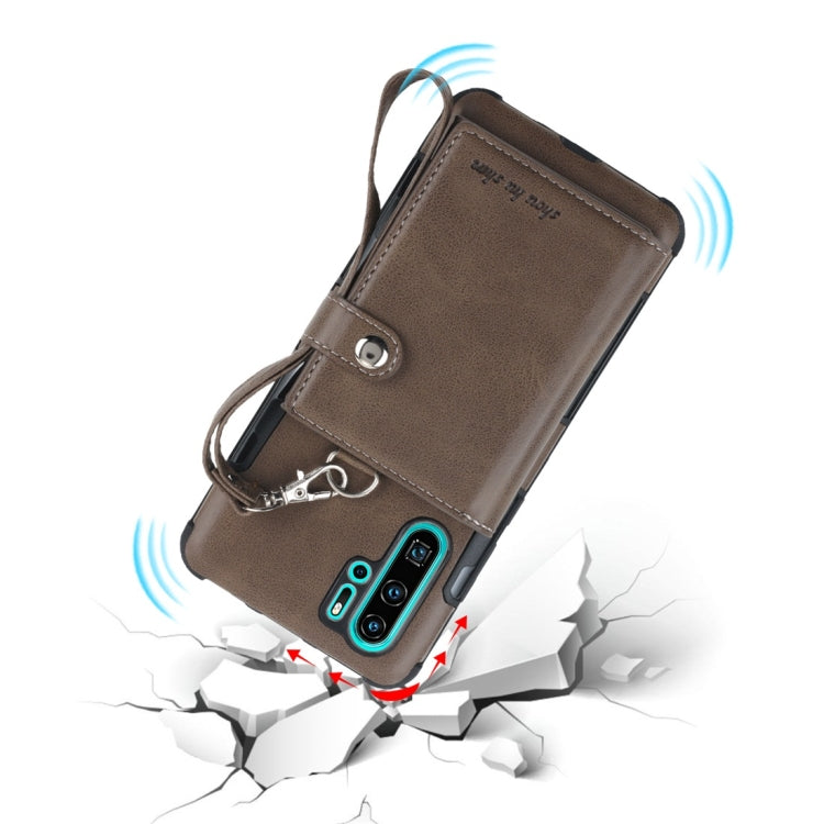 For Huawei P30 Pro Shockproof PC + TPU Protective Case, with Card Slots & Wallet & Photo Frame & Lanyard